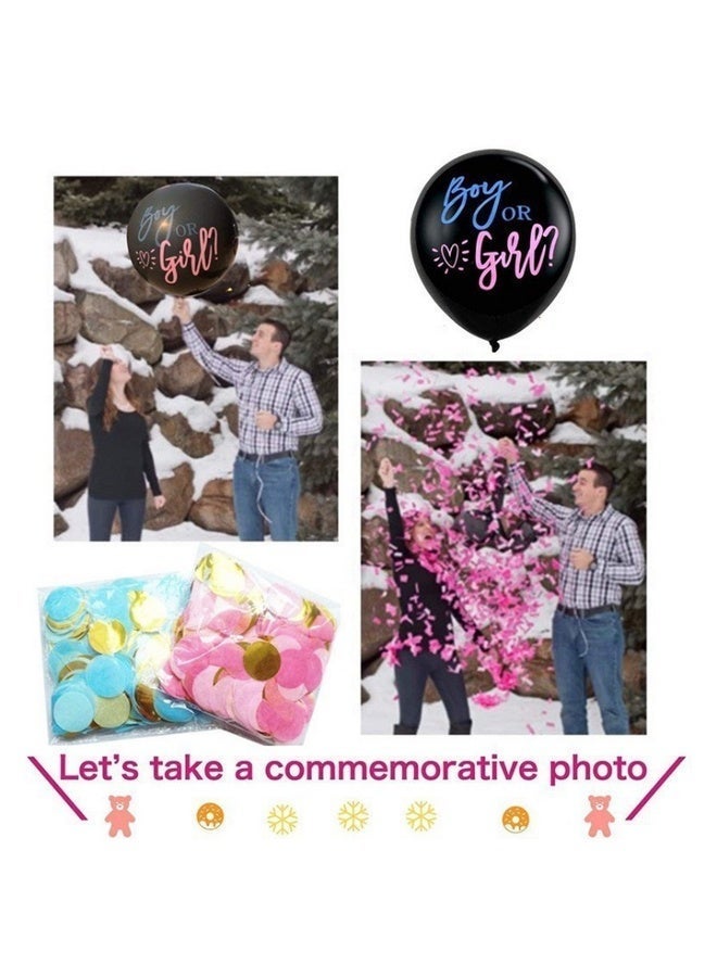Sisily 13Pcs Gender Reveal Balloon Set, 36 Inch Black Boy or Girl Reveal Balloon with Pink and Blue Balloons and Confetti, Baby Shower Party Decorations - Image 5