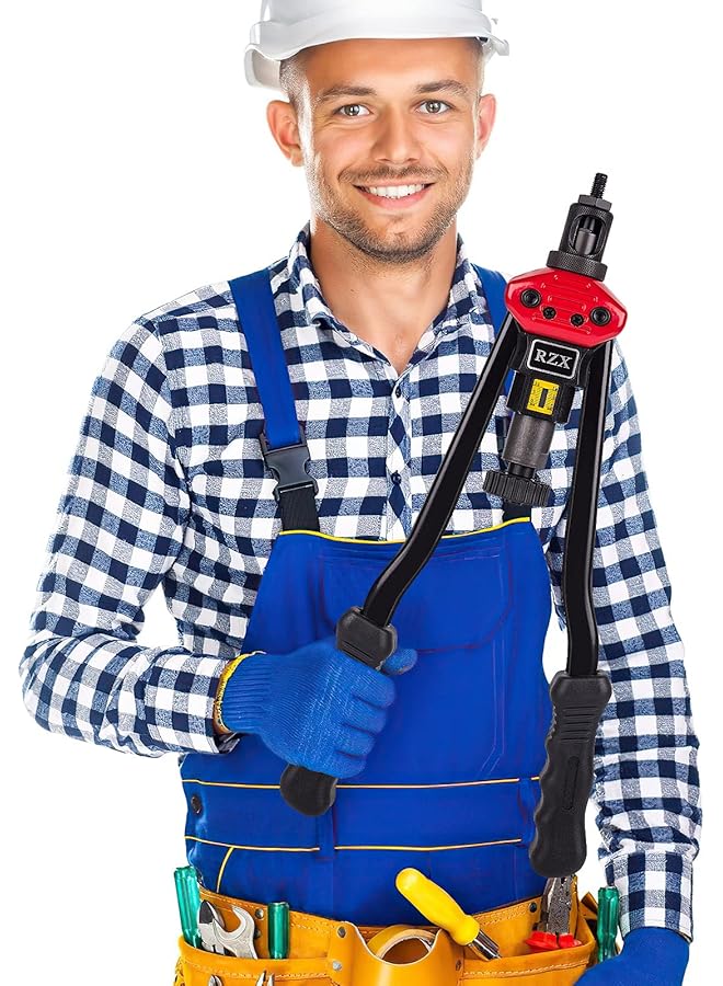 16" Rivet Nut Tool Hand Blind Riveter,Rivnut Riveting Tools With Nut Setting System Totally 12Mandrels M3 M4 M5,M6,M8,M10 M12, 10-24, 1/4-20, 5/16-18,3/8-16,1/2-13 +115Pcs Rivets Nuts - Image 2