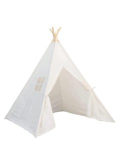 BLOOMING TIME Portable Kids play Teepee Tent Cotton Canvas Outdoor indoor tent house kids Games Playhouse -White  - Image 1