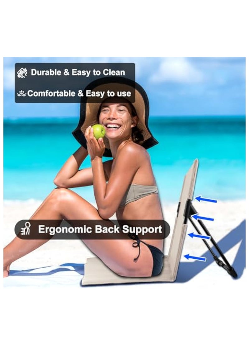KASTWAVE كرسي شاطئ قابل للطي، مقعد لجانب المسبح، كراسي تخييم، كراسي خارجية محمولة لجانب المسبح، ملحقات المسبح، مقاعد للمسبح لجانب المسبح، يوفر دعم للظهر، مع حقيبة تخزين - Image 2