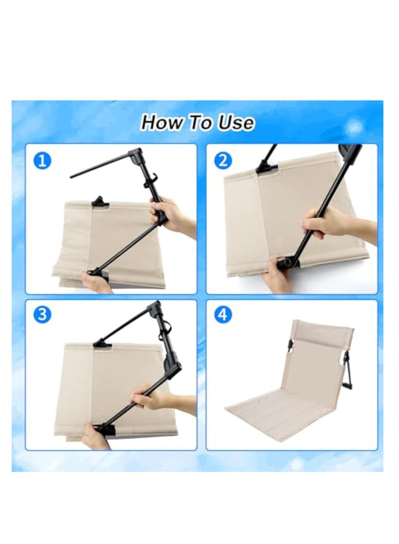 KASTWAVE كرسي شاطئ قابل للطي، مقعد لجانب المسبح، كراسي تخييم، كراسي خارجية محمولة لجانب المسبح، ملحقات المسبح، مقاعد للمسبح لجانب المسبح، يوفر دعم للظهر، مع حقيبة تخزين - Image 5