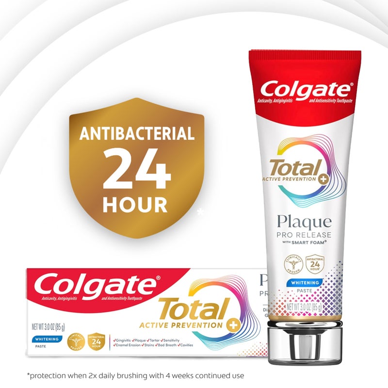 Colgate معجون أسنان كولجيت توتال بلاك برو رليز لتبييض الأسنان، عبوة 2، 3.0 أونصة أنابيب - Image 5