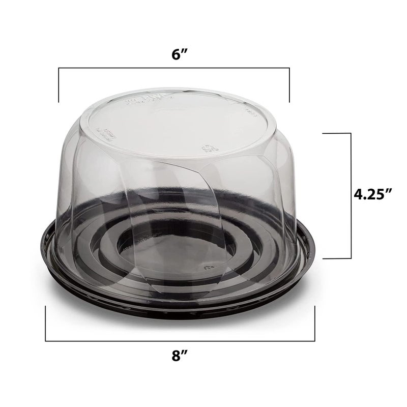 MT Products PET Plastic Cake Container with Clear Lid for Optimal Product Visibility for 6  Round Cake - (5 Pieces) Plastic Bakery Box - Made in the USA - Image 2