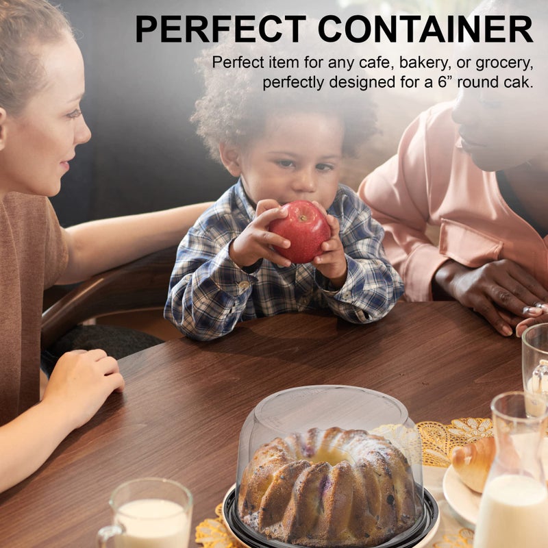 MT Products PET Plastic Cake Container with Clear Lid for Optimal Product Visibility for 6  Round Cake - (5 Pieces) Plastic Bakery Box - Made in the USA - Image 4