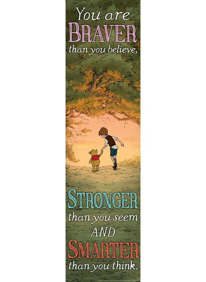 Winnie The Pooh Vertical Classroom Banner, Braver Than You Believe, Measures 45 x 12"