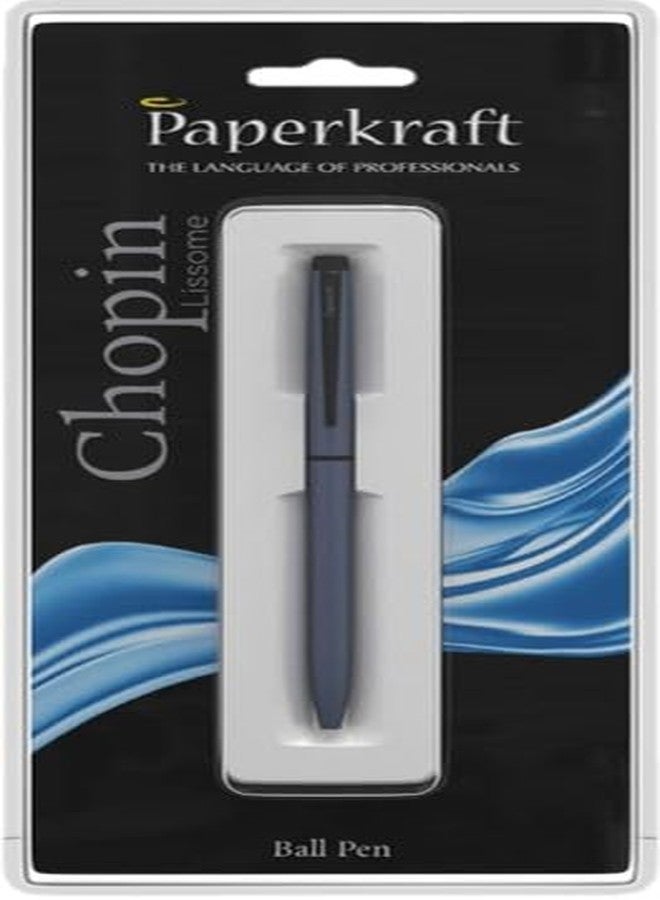 Paperkraft Chopin Lissome - Pack of 1 Blue Pen | Elegant & Classic Matte Black Finish | Premium Gifting Product | All-Metal Body | Ideal for Professionals | Essential for