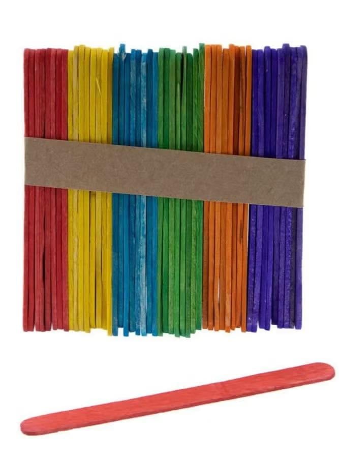 100-Piece Colored Wooden Sticks – Perfect for Crafts and Arts Activities - Image 3