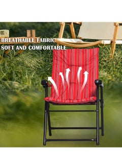 Folding Chair Portable Beach Chair Camping Chair with Soft Backrest and Armrest for Outdoor Camp Beach Travel Picnic Hiking(Red) - pzsku/Z01D8C4B151F9F711414EZ/45/_/1739259185/ca6f0c54-6f04-44ae-897f-9f959aa518a9