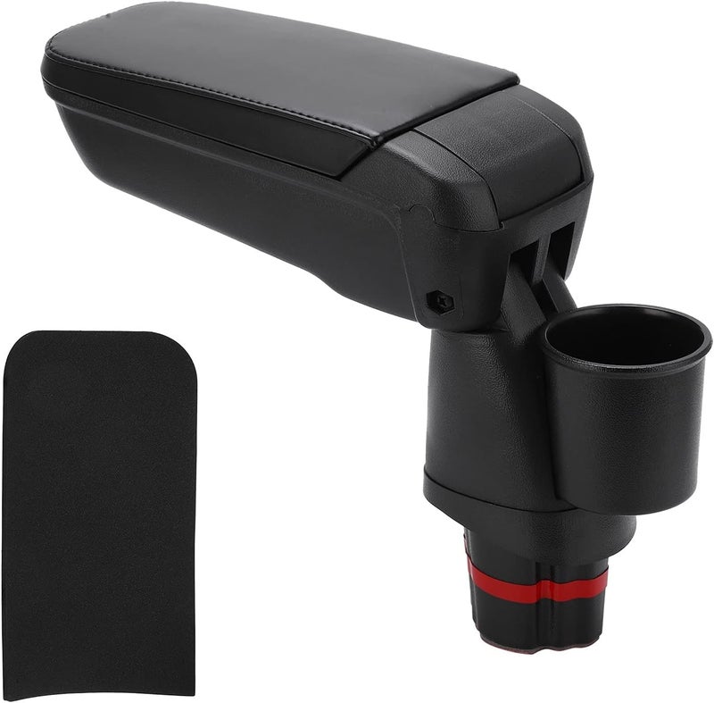Central Armrest Box with Cup Holder Replacement for Mercedes Smart Fortwo Forfour 453 2015-2019, Center Console Storage Case with Water Cup Stand, Custom Fit Armrest Pad in Artif - Image 1