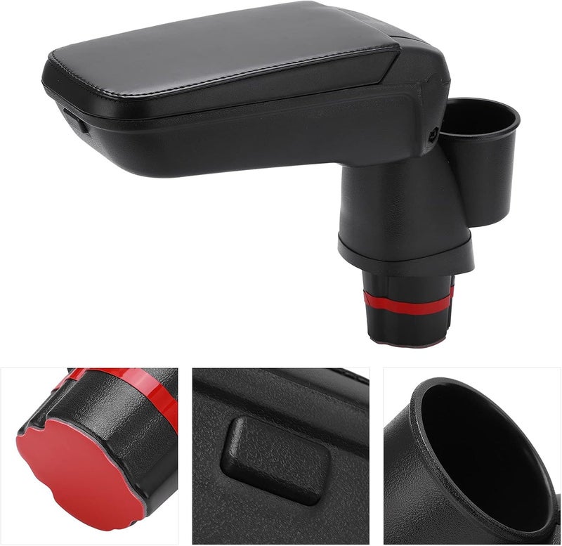 Central Armrest Box with Cup Holder Replacement for Mercedes Smart Fortwo Forfour 453 2015-2019, Center Console Storage Case with Water Cup Stand, Custom Fit Armrest Pad in Artif - Image 5