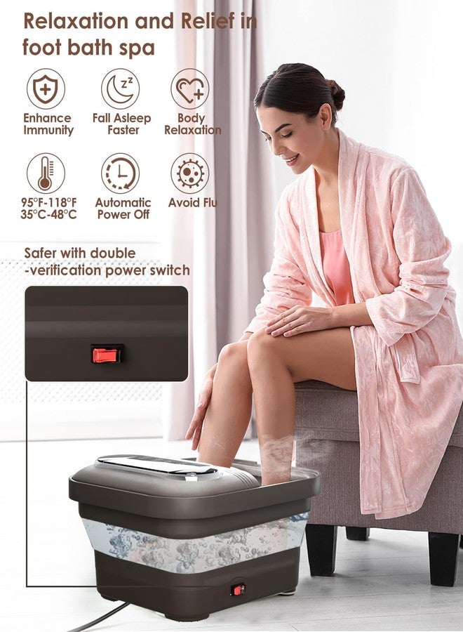 OOAMBB Collapsible Foot Spa with Heat, Bubble and Temp Control, Foot Bath Massager with XL Touch Screen and Massage Rollers, Foot Soaking Tub, Pedicure Foot spa for Stress Relief (Grey) - Image 2
