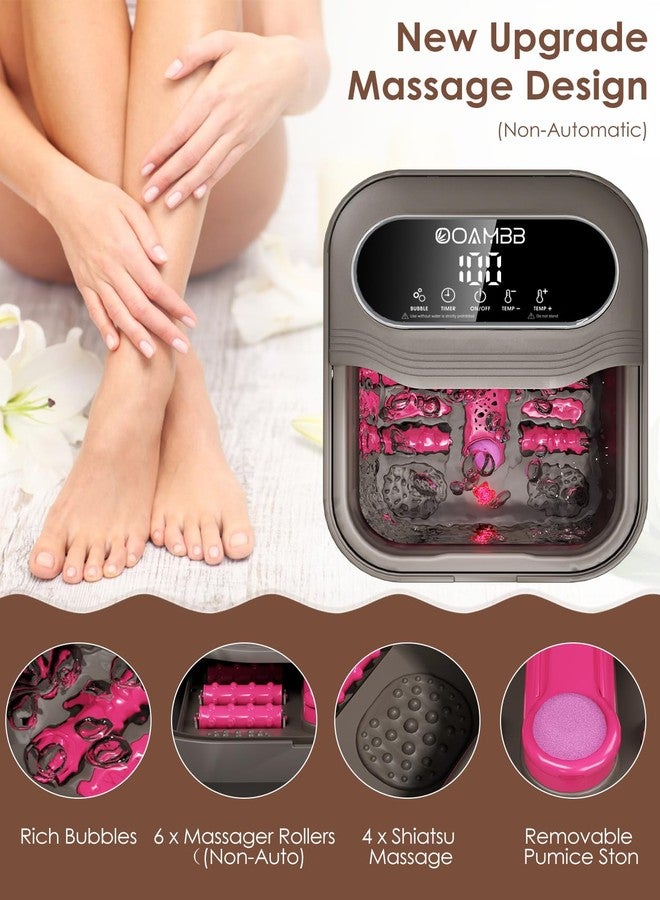 OOAMBB Collapsible Foot Spa with Heat, Bubble and Temp Control, Foot Bath Massager with XL Touch Screen and Massage Rollers, Foot Soaking Tub, Pedicure Foot spa for Stress Relief (Grey) - Image 3