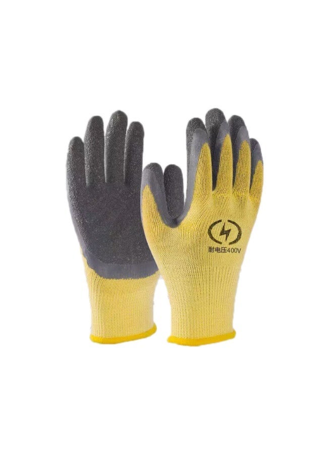 MJZ Electrical Insulated Working Gloves, 400V Voltage Resistance Electrician High Voltage Gloves Flame Retardant Insulation Safety Work Gloves with Rubber Non Slip Design Electrician Gloves - Image 1