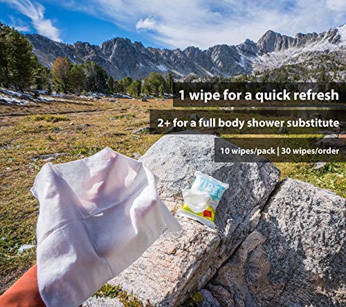 Bar-D Mountain Gear Bar-D Biodegradable Body Wipes with Tea Tree Oil & Aloe Vera - Refreshing Shower Wipes Great for Camping, Hiking, Post Workout and Travel (3-Pack, 10 Wipes/Pack) - Image 3