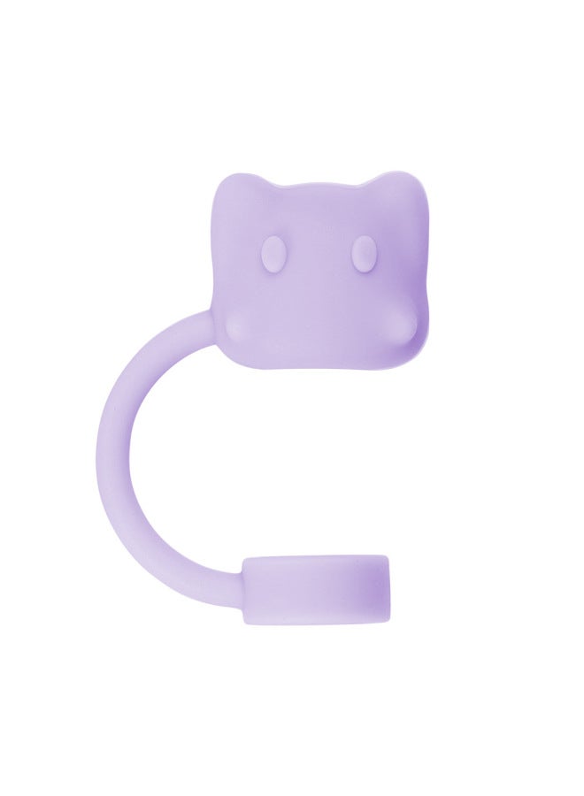 Original Silicone Straw Cap 10mm Stanley Cup Accessories Mimu Dumpling Straw Cover Food Grade Dustproof Straw Plug-Color:Light Purple  - Image 1