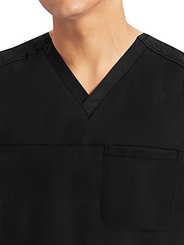 Healing Hands Men’s Scrub Top Justin V-Neck Modern Fit with Chest & Sleeve Pocket, Easy Care Stretch Fabric 2330, Small, Black - Image 5
