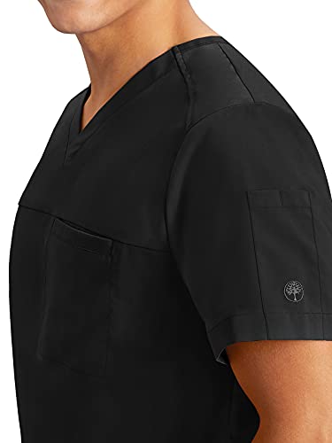 Healing Hands Men’s Scrub Top Justin V-Neck Modern Fit with Chest & Sleeve Pocket, Easy Care Stretch Fabric 2330, Small, Black - Image 4