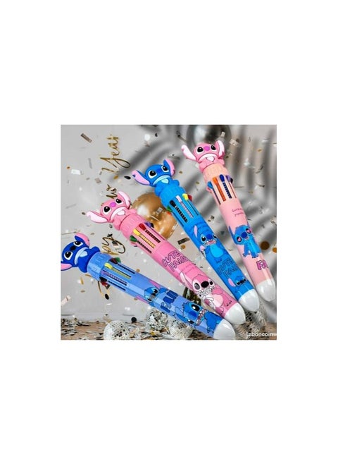 4 pack Stitch 10-Color Cartoon Graffiti Pen, Medium Point, Lightweight, Personalized