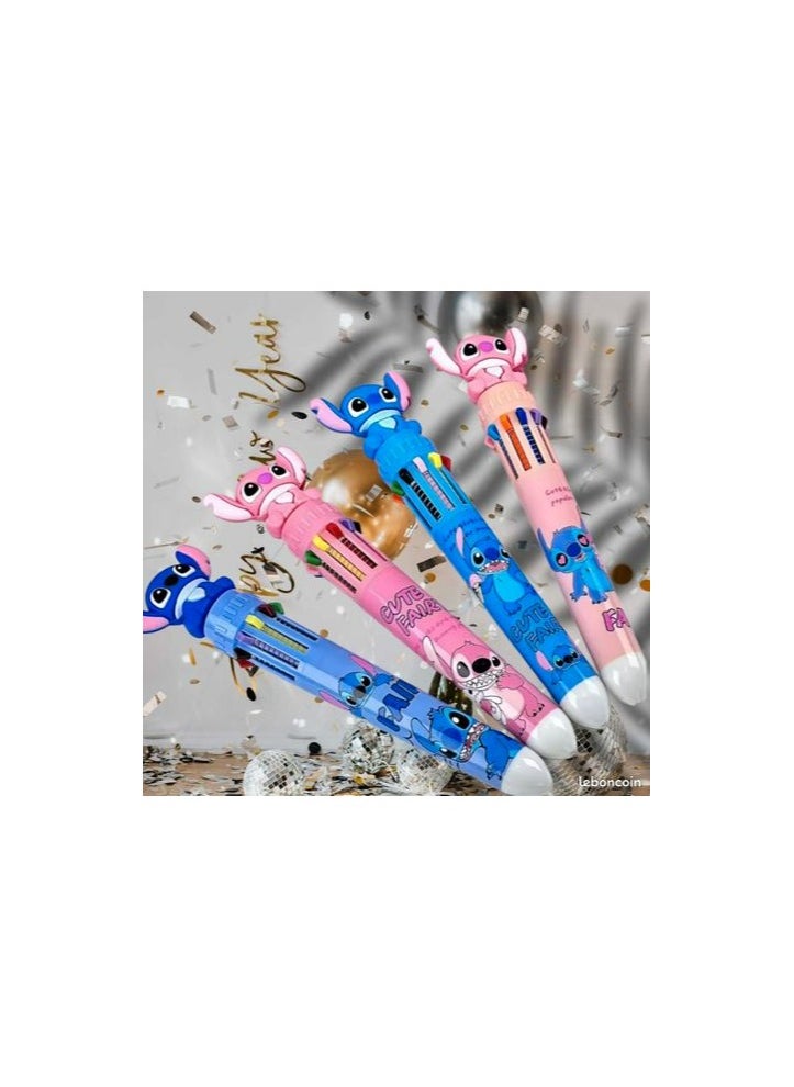 4 pack Stitch 10-Color Cartoon Graffiti Pen, Medium Point, Lightweight, Personalized