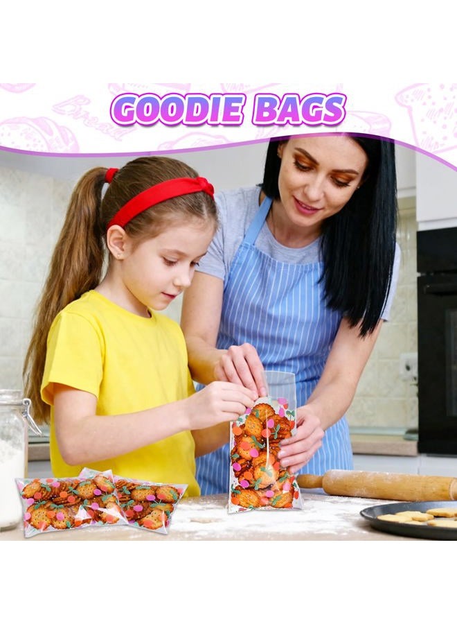 Eunoir 100Pcs 4x6 Inches Self Adhesive Goodie Bags, 4 Assorted Dopamine Color Patterns for Party Favors, Treat Bags for Birthday, Baby Shower, Wedding, Carnival - Image 5