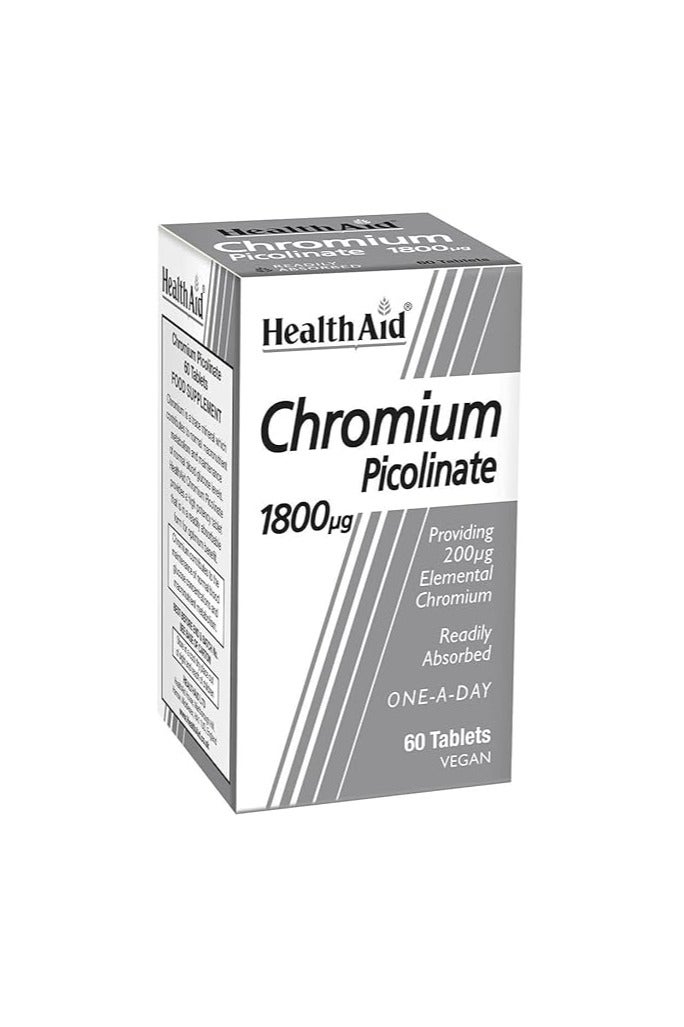 Health Aid HealthAid Chromium Picolinate 200µg – 60 Tablets, Supports Normal Metabolism - Image 1