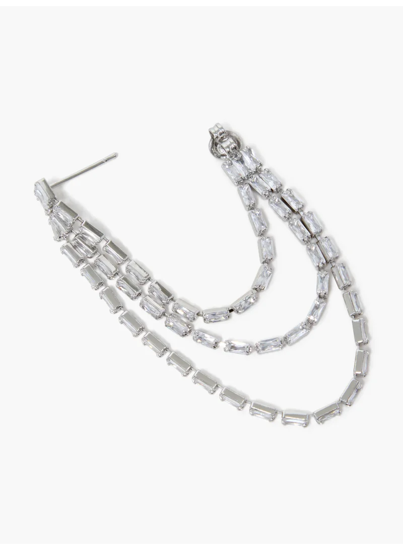 French Connection UK Fringe Swing Crystal Earrings