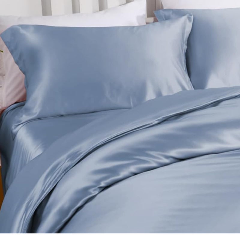 ROSEWARD 100% Mulberry Silk Pillowcase for Hair and Skin Made in USA, Real 22 Momme Silk Pillow Cases Queen, Not Satin Pillowcase, Anti Acne,Zipper Closure, 1 Pc 20"x30" (Queen, Blue Grey) - Image 5
