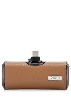 iWalk iWALK Small Portable Power Bank 4500mAh Power Bank, C-Type Leather-Brown  - Image 1