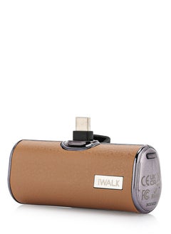 iWalk iWALK Small Portable Power Bank 4500mAh Power Bank, C-Type Leather-Brown  - Image 3