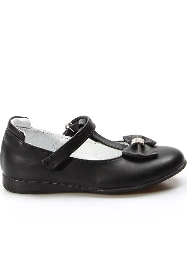 Fast Step Genuine Leather Black Girls Ballerina Shoes 837pa02