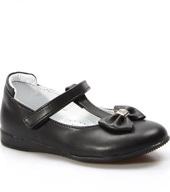Fast Step Genuine Leather Black Girls Ballerina Shoes 837pa02