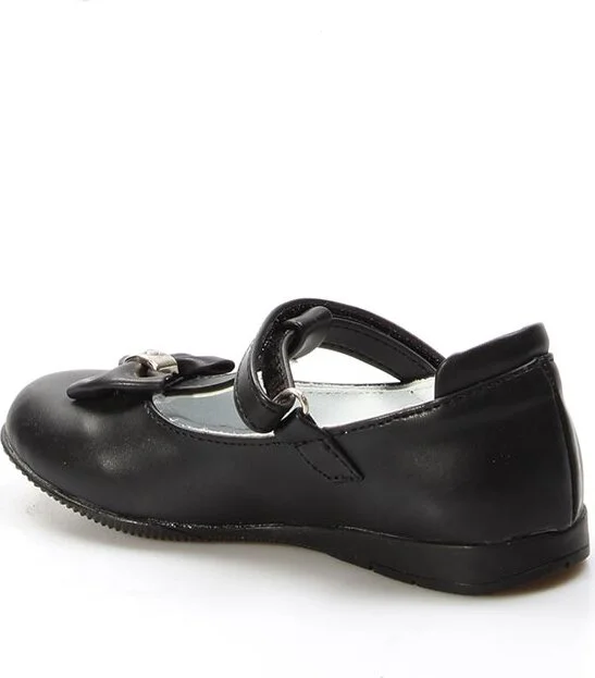 Fast Step Genuine Leather Black Girls Ballerina Shoes 837pa02