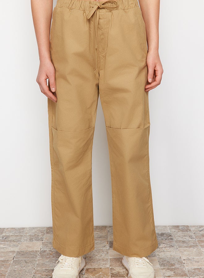 trendyol Camel Waist Elastic Parachute High Waist Jeans TWOSS24JE00155  - Image 4