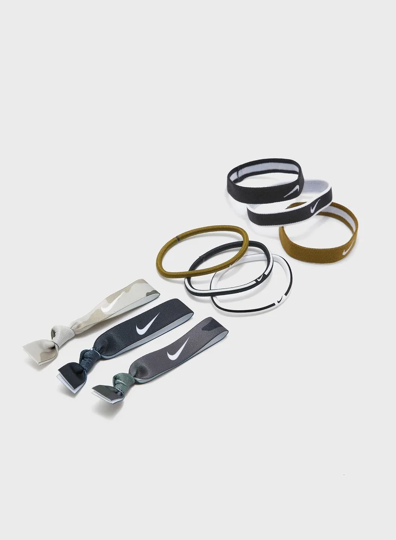 Nike 9 Pack Swoosh Mixed Ponytail Holder