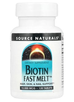 SOURCE NATURALS Biotin Fast Melt™ 10000 mcg 120 Tablets 