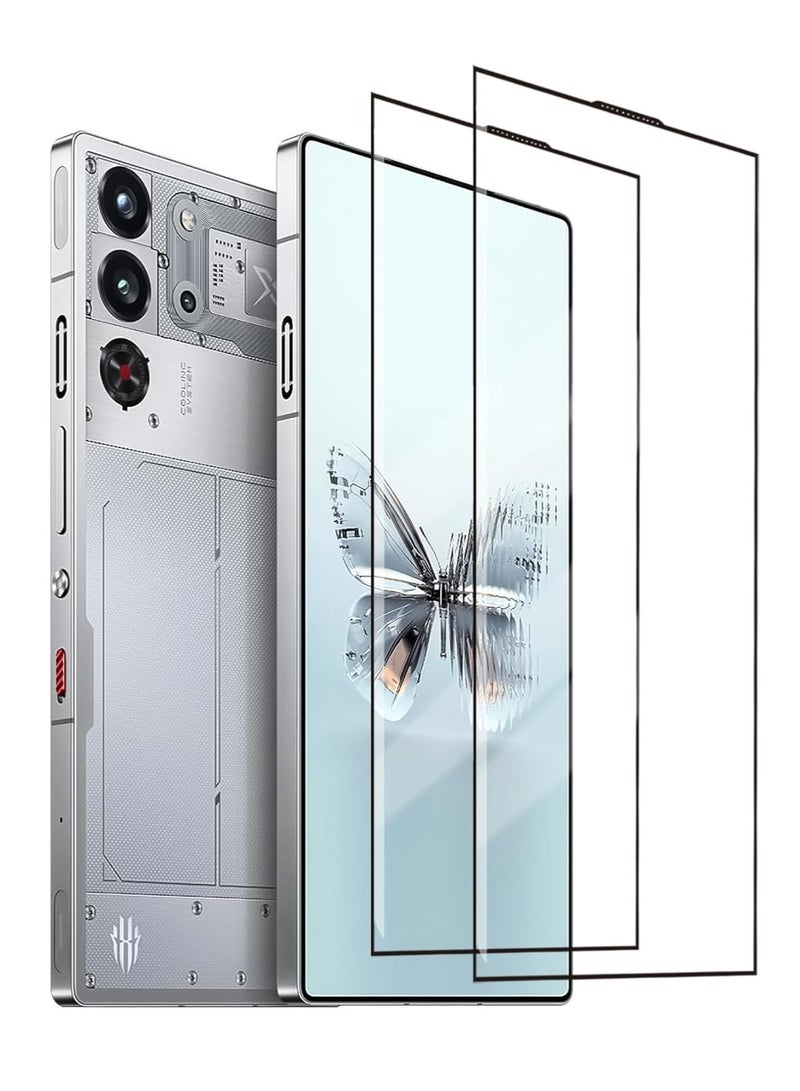 2 Pack for ZTE nubia Red Magic 10S Pro / 10S Pro+ / 10 Pro / 10 Pro+ Screen Protector, 9H Anti-Fingerprint Tempered Glass Protection Film (Full Coverage Protection Black Clear) - Image 1