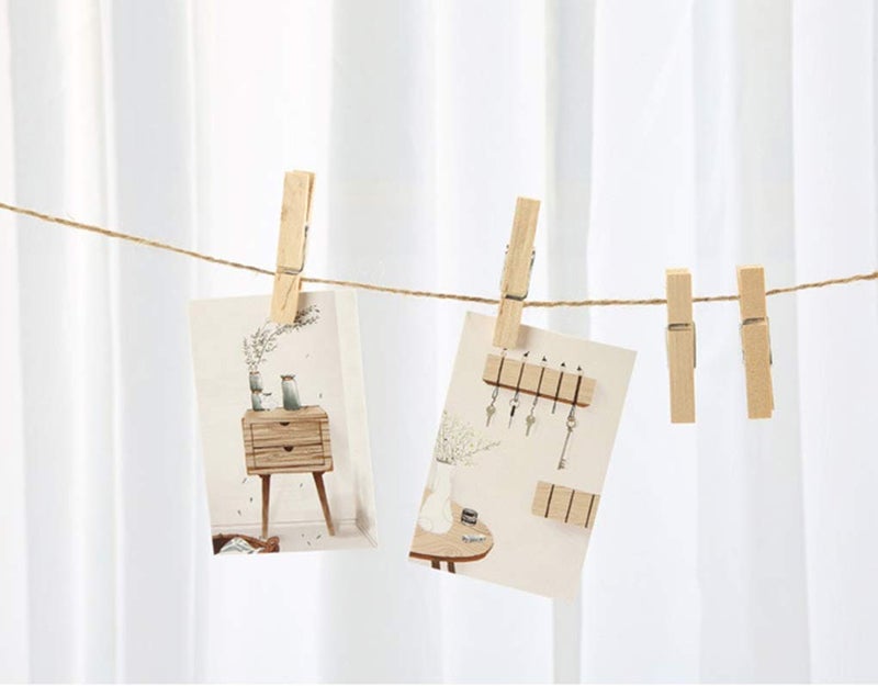 Nisco 20 PCS Mini Wooden Clips, Multi-Function pins Photo Paper Peg Pin Craft Clips for Home School Arts Crafts Decor, Size: 2.5 cm - Image 5