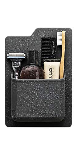 TOOLETRIES The James Organizer Silicone Toiletry Holder Shower Bathroom Accessory Features SiliconeGrip Technology Removable Reusable Charcoal
