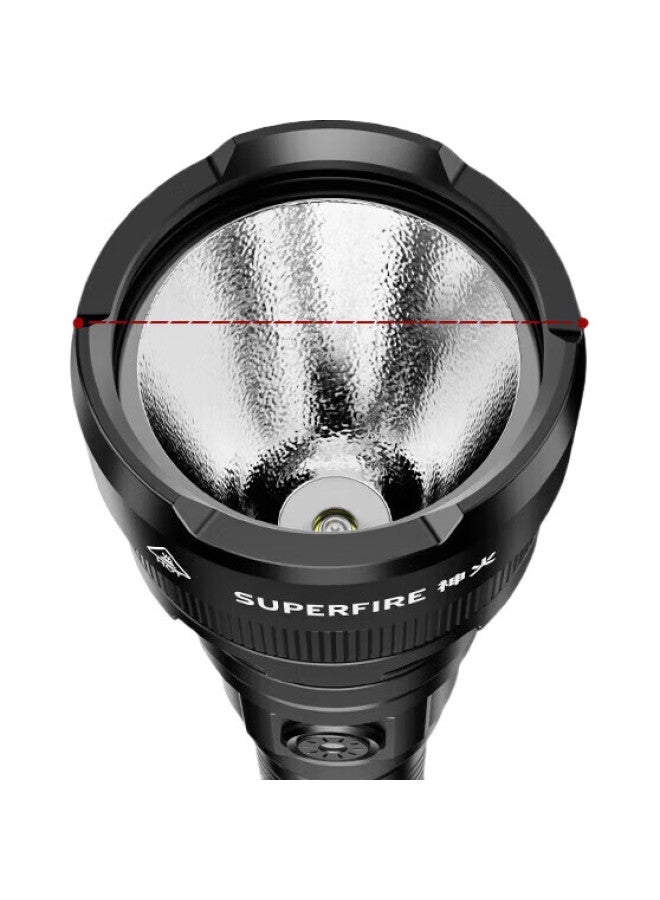 SupFire مصباح يدوي عالي الكثافة X60-R، فائق السطوع، طويل الأمد، بعيد المدى، عسكري، قابل لإعادة الشحن، للاستخدام المنزلي والخارجي، إضاءة متخصصة، ضوء طوارئ - Image 1