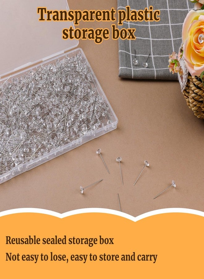 SOCNITC 600Pcs Bouquet Pin Corsages Pins, 1.5inch Flower Floral Diamond Pins Floral Rhinestones Pins Crystal Diamond Head for Bridal Hair Wrist Flower Wedding Flower Jewelry Decoration (38mm - Image 3