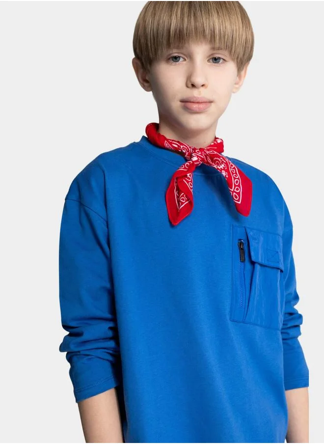 DeFacto DeFacto Kids Blue Cotton Long Sleeve T-Shirt