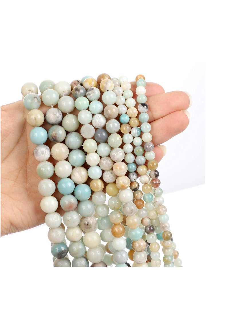 SYOSI 60pcs 6mm Black Point Natural Stone Beads for Jewelry Making, Energy Stone Healing Power, Chalcedony Jades Natural Beads Round Smooth, Necklace Bracelet , Excellent Polishing, Enjoy Diy Fun  - Image 1