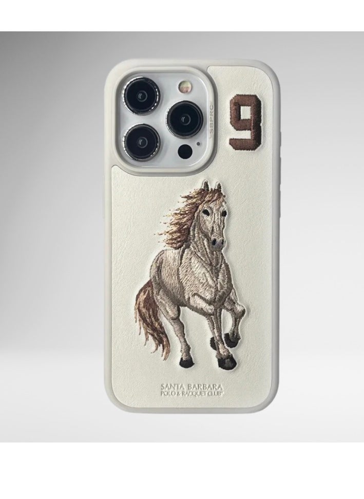 سانتا بارابارا بولو Santa Barbara Boris Series Horse Leather Case iPhone 16 Pro Max -Cream  - Image 1