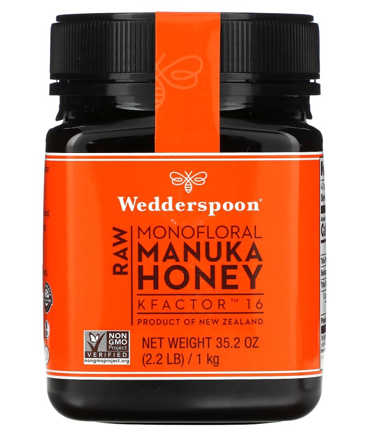 Wedderspoon Raw Monofloral Manuka Honey KFactor 16 2.2 lb (1 kg)