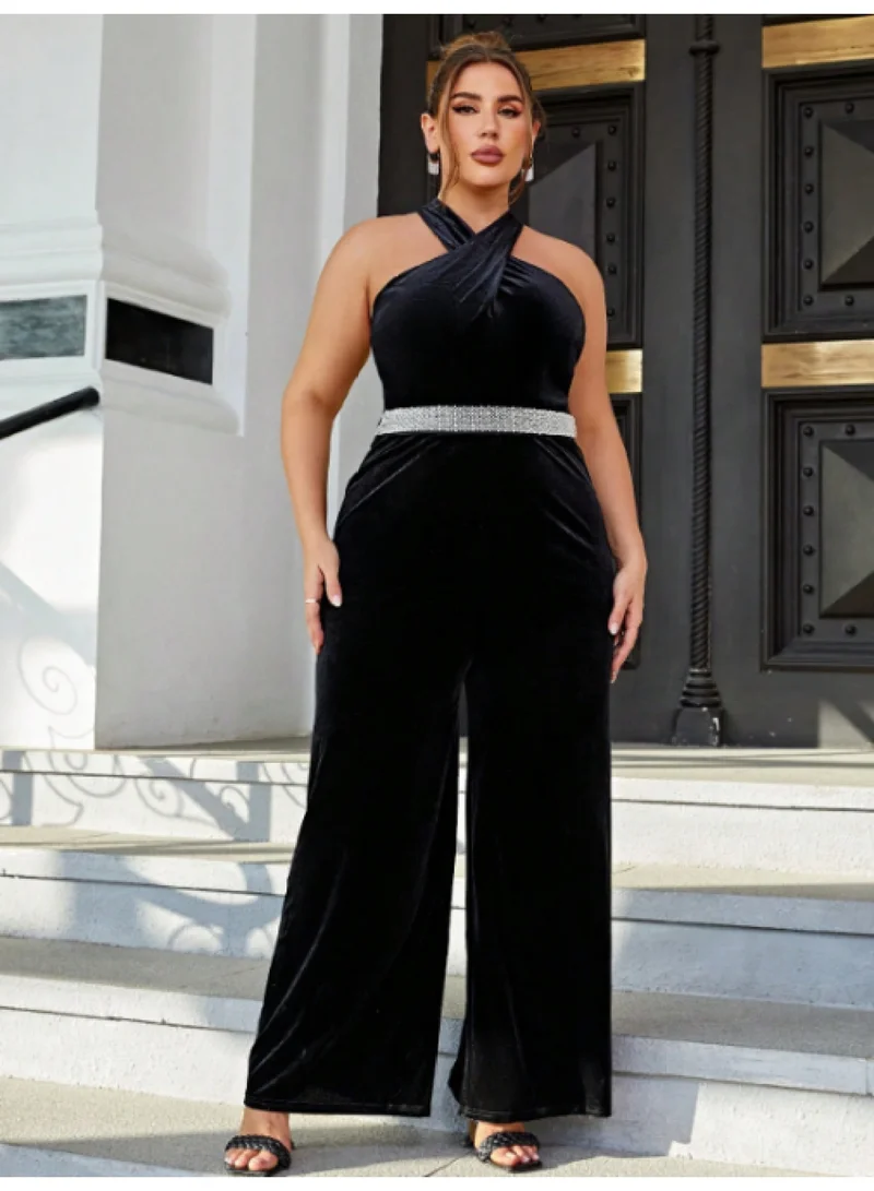سيمبلي بالإضافة إلى الحجم Jumpsuit للنساء عصرية Romper مع تناسب فضفاض