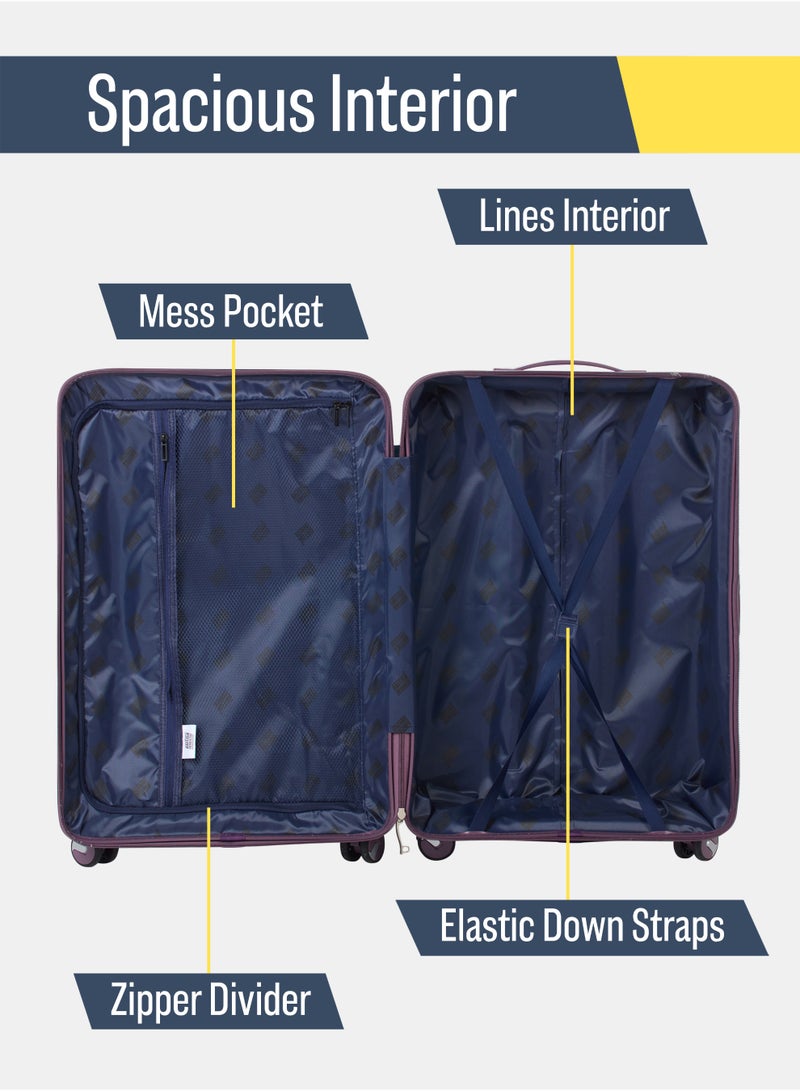 السياحية البريطانية طقم حقائب سفر صلبة من قطعتين (20 بوصة و24 بوصة) - حقائب خفيفة الوزن من البولي بروبيلين مزودة بقفل TSA وعجلات دوارة 360 درجة - رمادي أزرق - Image 4