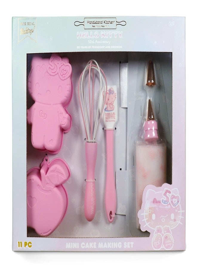 Handstand Kitchen Hello Kitty Commemorative 50th Anniversary Cake Baking Set with Kitty and Apple Mini Cake Molds and More - Image 1