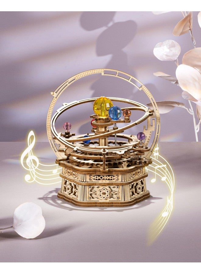 ROKR 3D Puzzles For Adults Orrery Music Box Wooden Model Building Set Diy Wood Craft Kit Solar System Kit Stem Toys Gifts For Teens Boys/Girls Hobbies For Man/Woman - Image 1