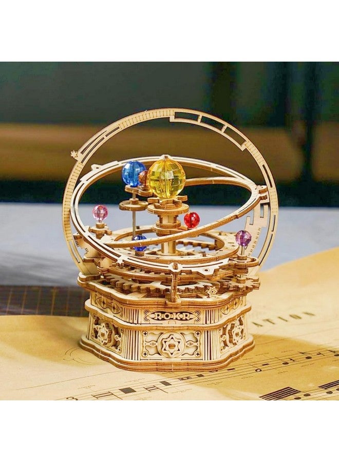 ROKR 3D Puzzles For Adults Orrery Music Box Wooden Model Building Set Diy Wood Craft Kit Solar System Kit Stem Toys Gifts For Teens Boys/Girls Hobbies For Man/Woman - Image 2