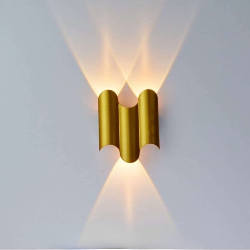 FILLISKA Aluminium Led Luxurious Indoor Up/Down Wall Light Warm White, Shockproof & Rustproof Alluminium Body (2Up 1 Down Gold) - Image 1